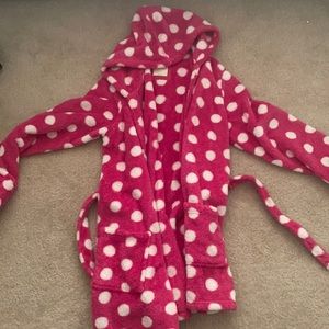 Fluffy aerie polka dot robe